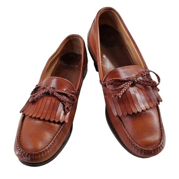 Allen Edmonds Nottingham Moc Kiltie Loafer Shoes Mens 9.5 D Brown Leather 42373 main image 5
